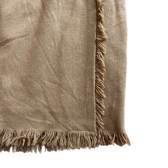 Vintage KGR Wool Blend Wrap Mini Skirt Tan Size 14 - Picture 5 of 7